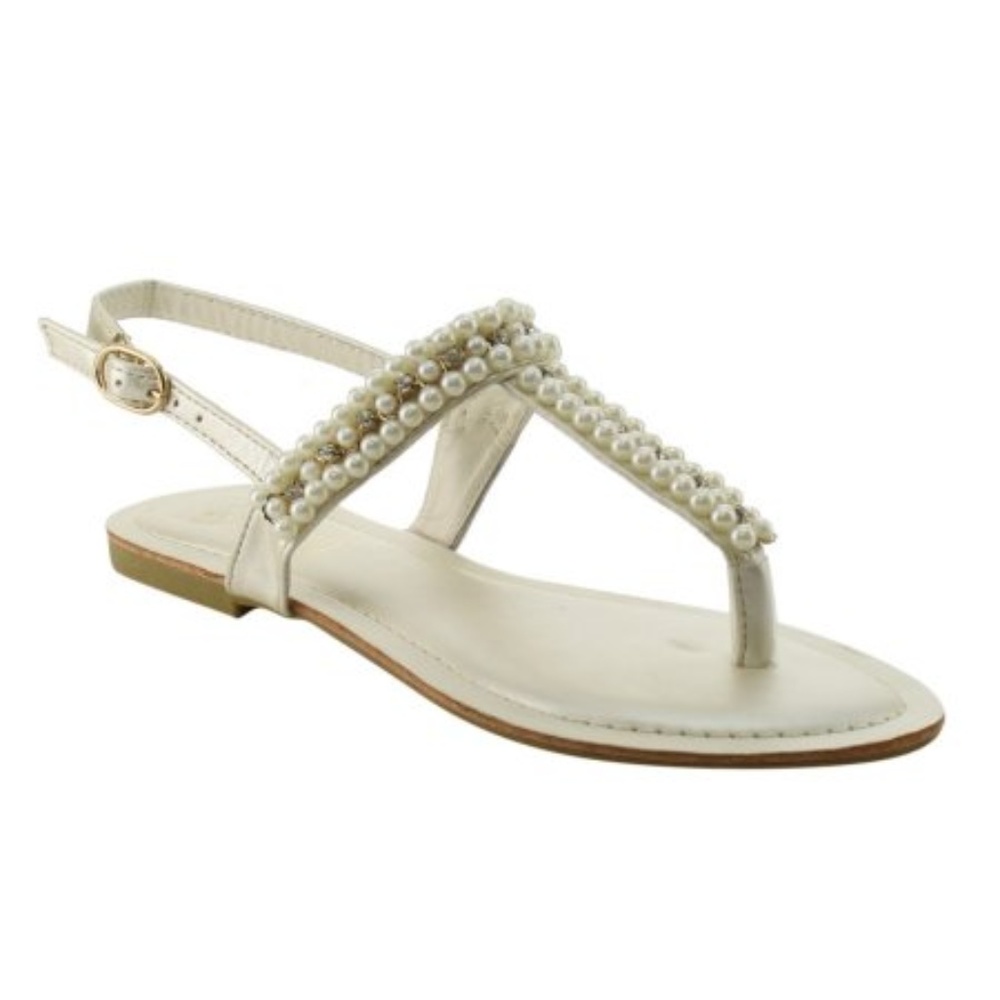 Pearl white sandals from LOLASHOETIQUE